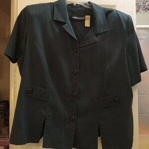 Sag Harbor Green Plaid Short Sleeve Blouse in size 20W